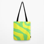 Vivid Abstract Organic Forms Neon Yellow and Green Tote Bag Gallery Image 2
