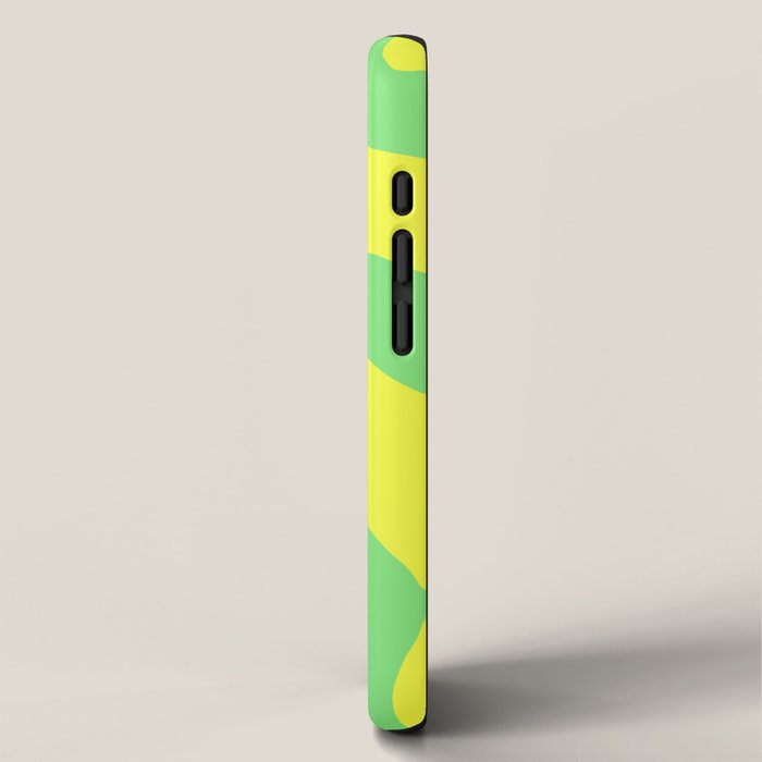 Vivid Abstract Organic Forms Neon Yellow and Green iPhone Case Gallery Image 2