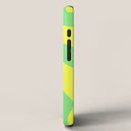 Vivid Abstract Organic Forms Neon Yellow and Green iPhone Case Gallery Image 2