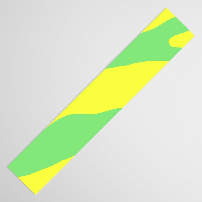Vivid Abstract Organic Forms Neon Yellow and Green Table Runner Gallery Image 3