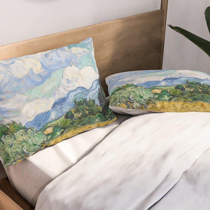 Wheat Field with Cypresses by Vincent van Gogh Pillow Sham Gallery Image 2