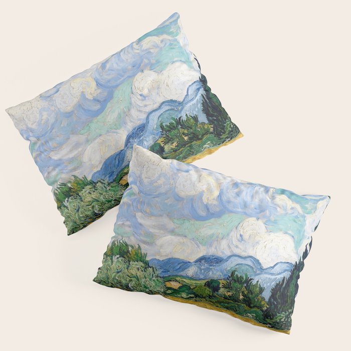 Wheat Field with Cypresses by Vincent van Gogh Pillow Sham Gallery Image 1