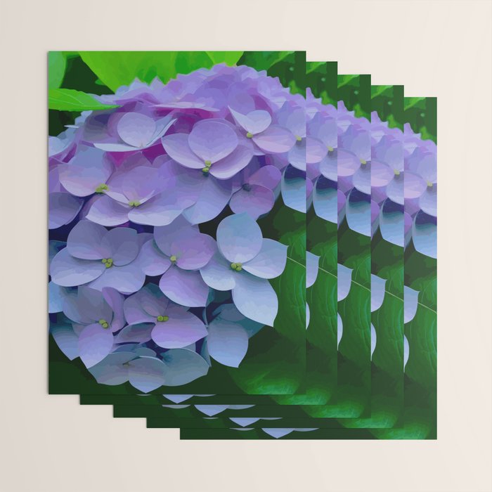 Pink and Blue Hydrangea Flower Color Variations Wrapping Paper Gallery Image 3