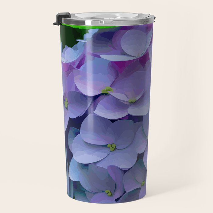 Pink and Blue Hydrangea Flower Color Variations Travel Mug Gallery Image 3