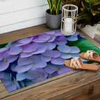 Pink and Blue Hydrangea Flower Color Variations Outdoor Rug Gallery Image 2