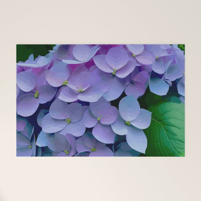 Pink and Blue Hydrangea Flower Color Variations Welcome Mat Gallery Image 1