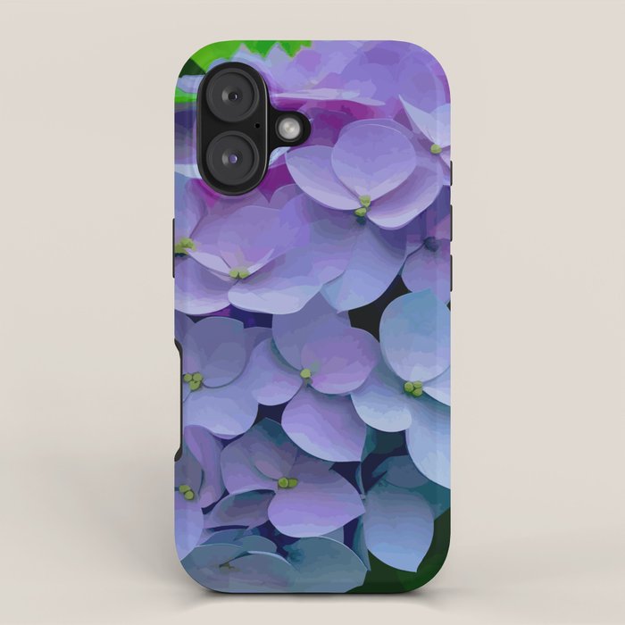 Pink and Blue Hydrangea Flower Color Variations iPhone Case Gallery Image 1