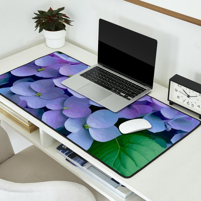 Pink and Blue Hydrangea Flower Color Variations Desk Mat Gallery Image 2