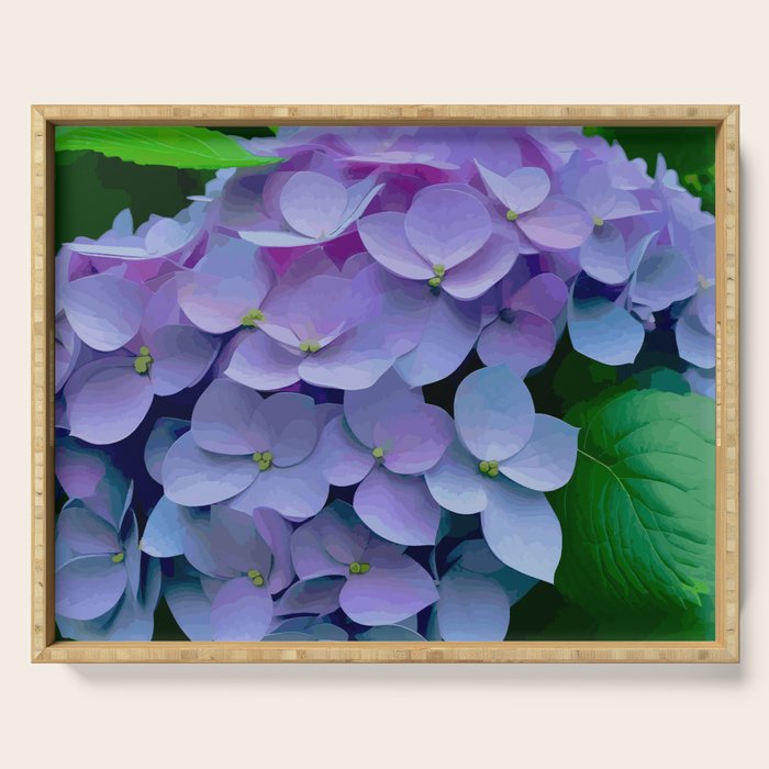 Pink and Blue Hydrangea Flower Color Variations Serving Tray Gallery Image 1