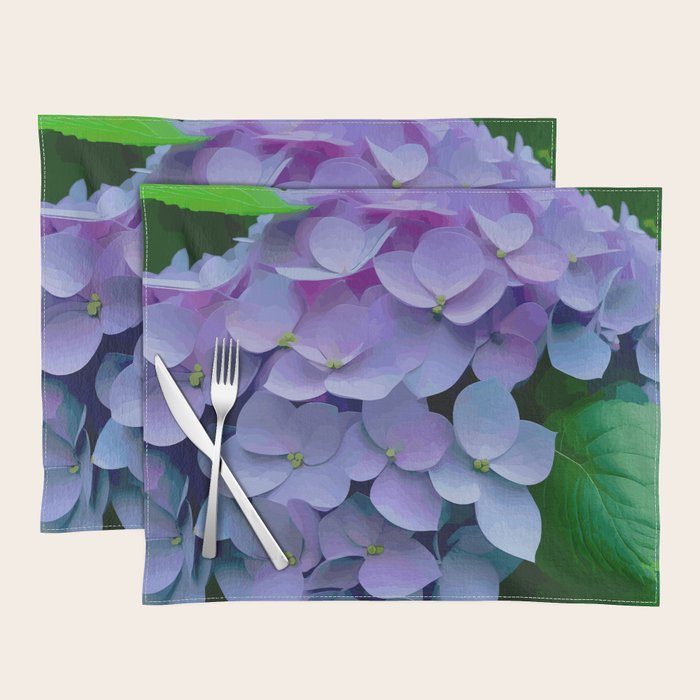 Pink and Blue Hydrangea Flower Color Variations Placemat Gallery Image 1