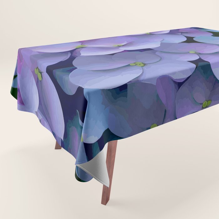Pink and Blue Hydrangea Flower Color Variations Tablecloth Gallery Image 1