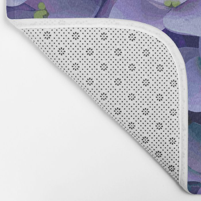 Pink and Blue Hydrangea Flower Color Variations Bath Mat Gallery Image 2