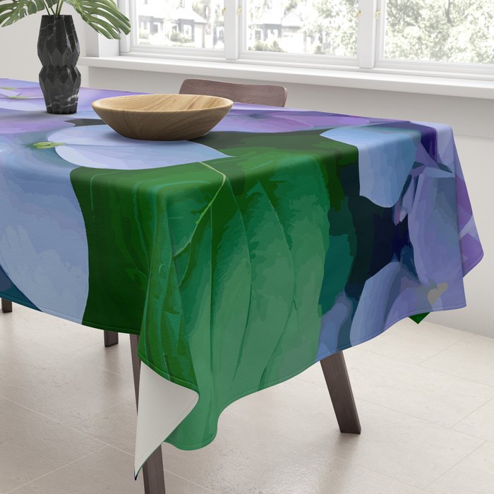 Pink and Blue Hydrangea Flower Color Variations Tablecloth Gallery Image 3