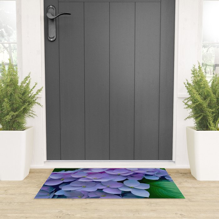 Pink and Blue Hydrangea Flower Color Variations Welcome Mat Gallery Image 3
