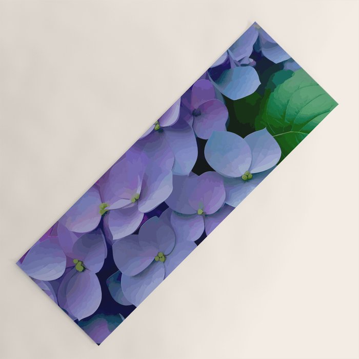 Pink and Blue Hydrangea Flower Color Variations Yoga Mat Gallery Image 1
