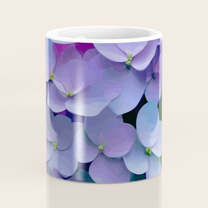 Pink and Blue Hydrangea Flower Color Variations Coffee Mug Gallery Image 4