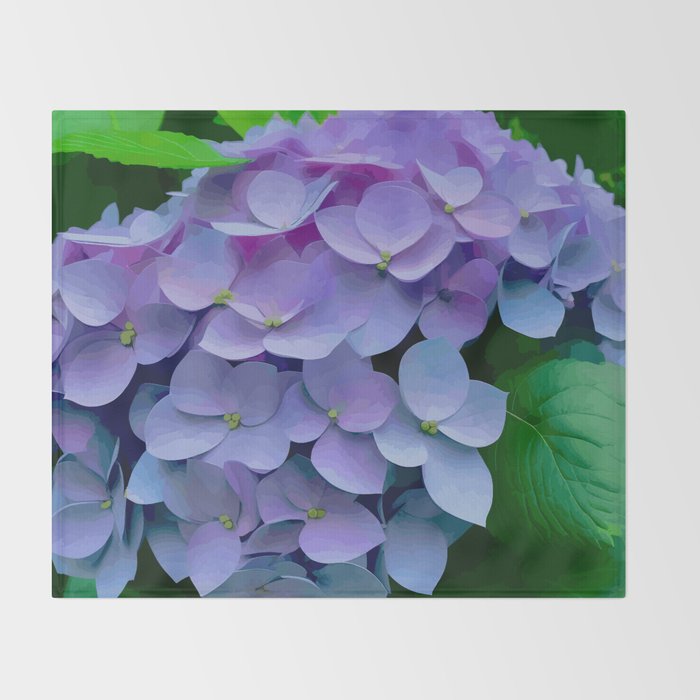 Pink and Blue Hydrangea Flower Color Variations Throw Blanket Gallery Image 2