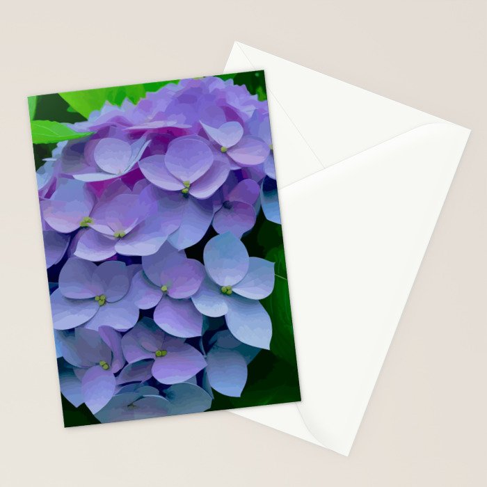 Pink and Blue Hydrangea Flower Color Variations Stationery Card Gallery Image 2
