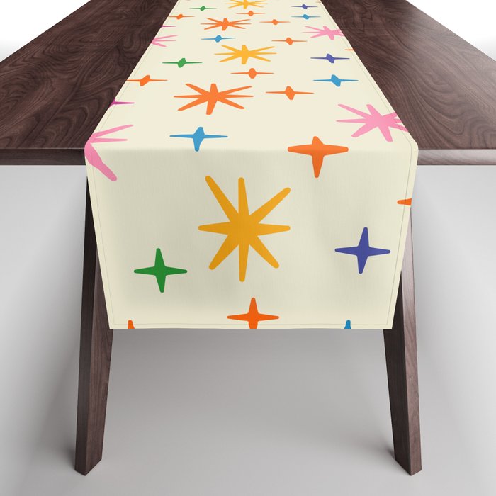 Twinkly Stars Cute and Colorful Pattern Table Runner Gallery Image 1
