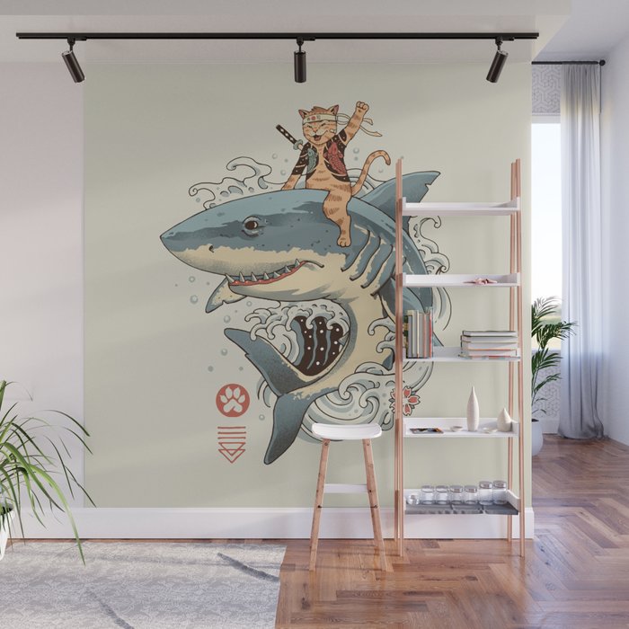 Cat Shark Wall Mural Gallery Image 1