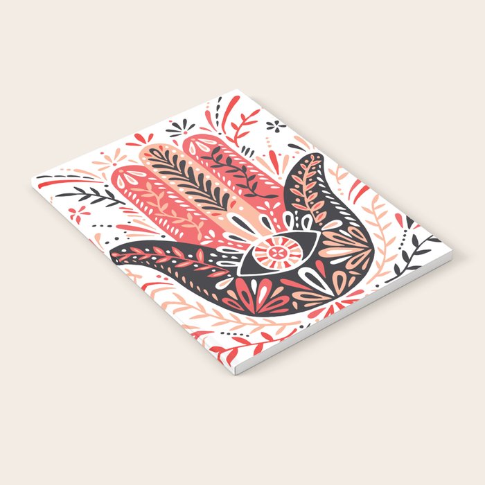 Hamsa Hand - Red & Black Palette Notebook Gallery Image 1