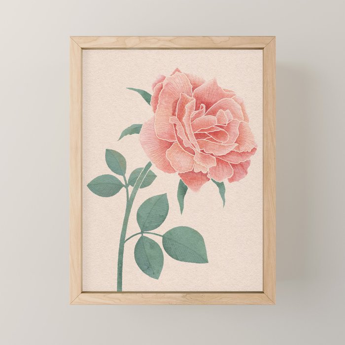 A Simple Rose Mini Art Print Gallery Image 1