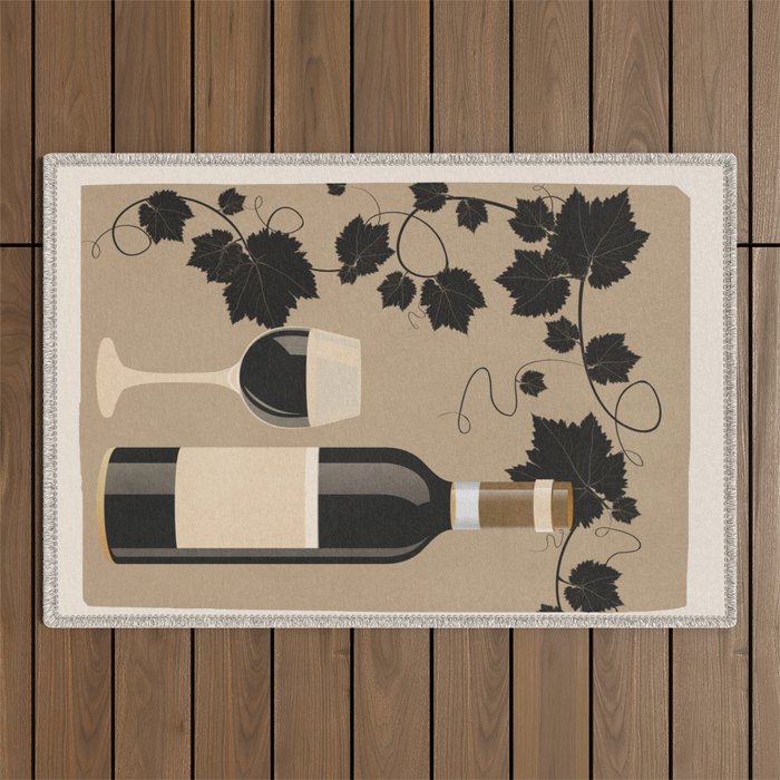 Black Wine 2 Outdoor Rug Gallery Image 1