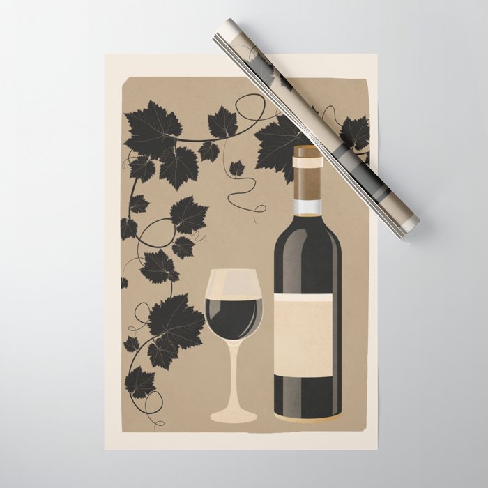 Black Wine 2 Wrapping Paper Gallery Image 1