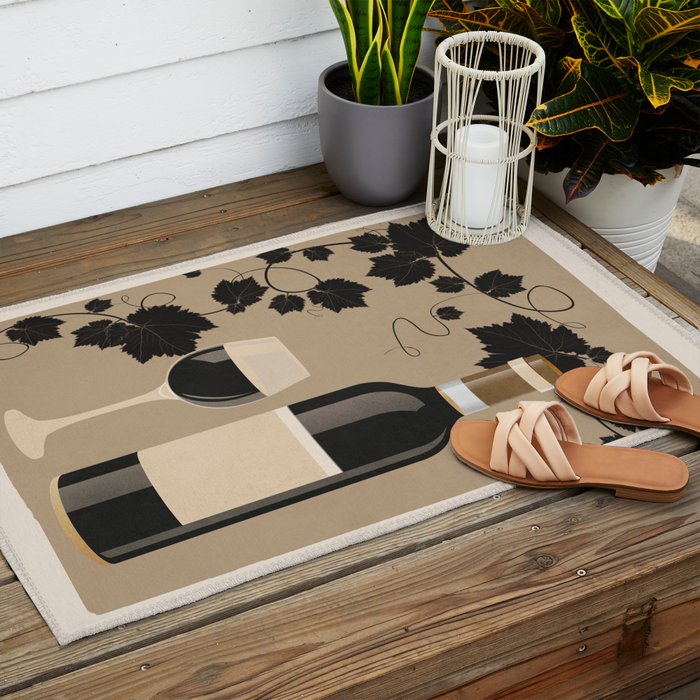 Black Wine 2 Outdoor Rug Gallery Image 2