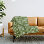 Olive Green Grid | PATTERN 05: The Retro Edition Throw Blanket Gallery Image 1