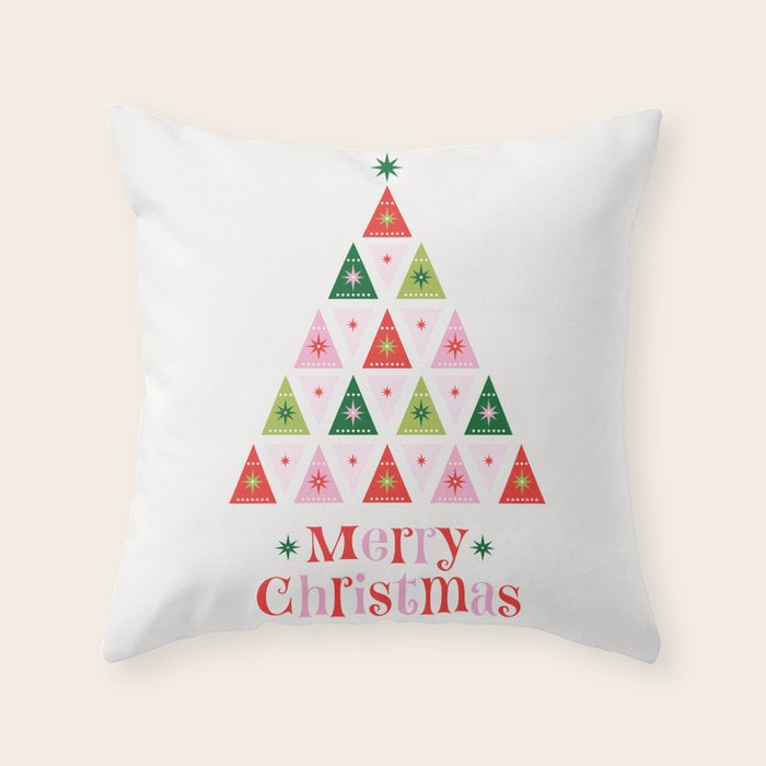 Merry Christmas Tree Throw Pillow Gallery Image 1