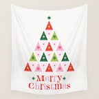 Merry Christmas Tree Wall Tapestry Gallery Image 4