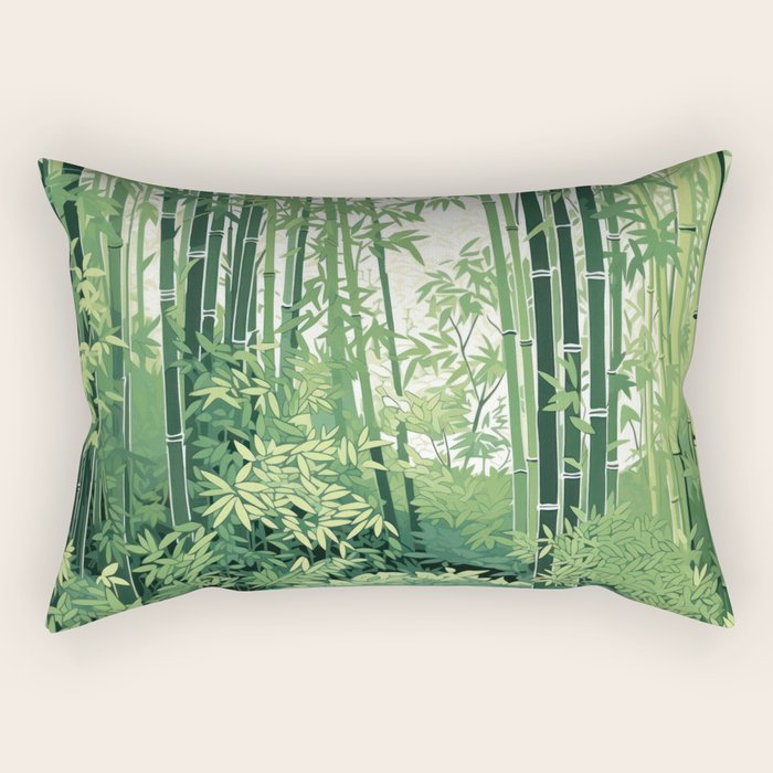 Green Bamboo Forest   Rectangular Pillow Gallery Image 2