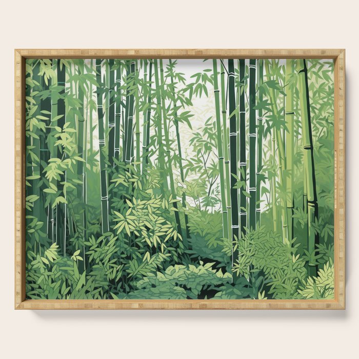 Green Bamboo Forest   Serving Tray Gallery Image 1