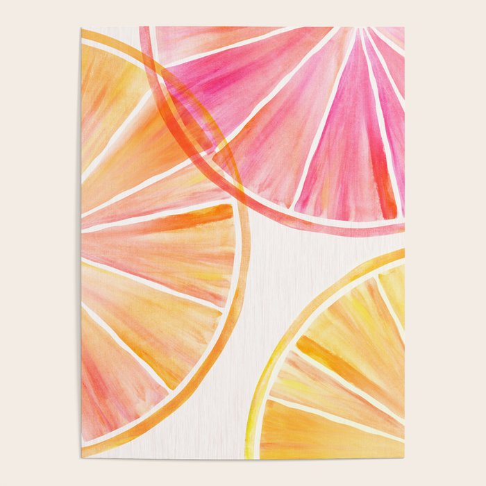 Summer Citrus Party Watercolor Poster Gallery Image 1