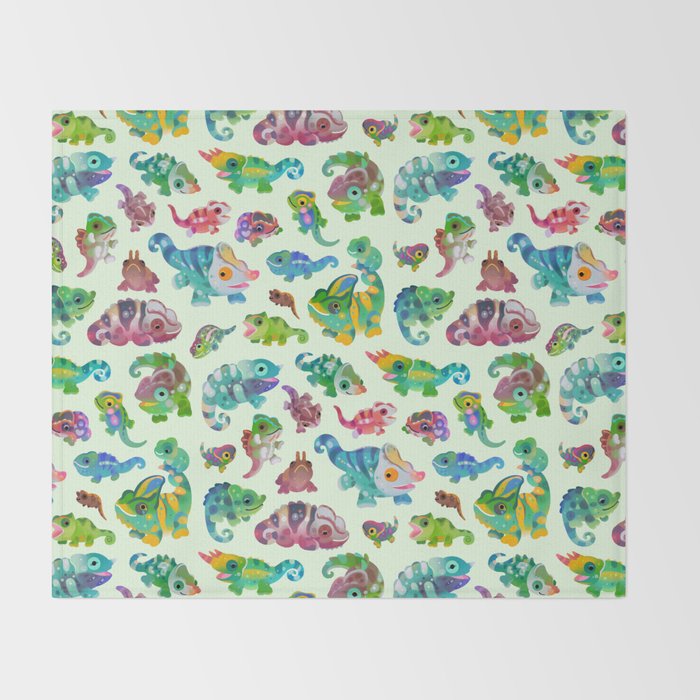Chameleon - bright Throw Blanket Gallery Image 2