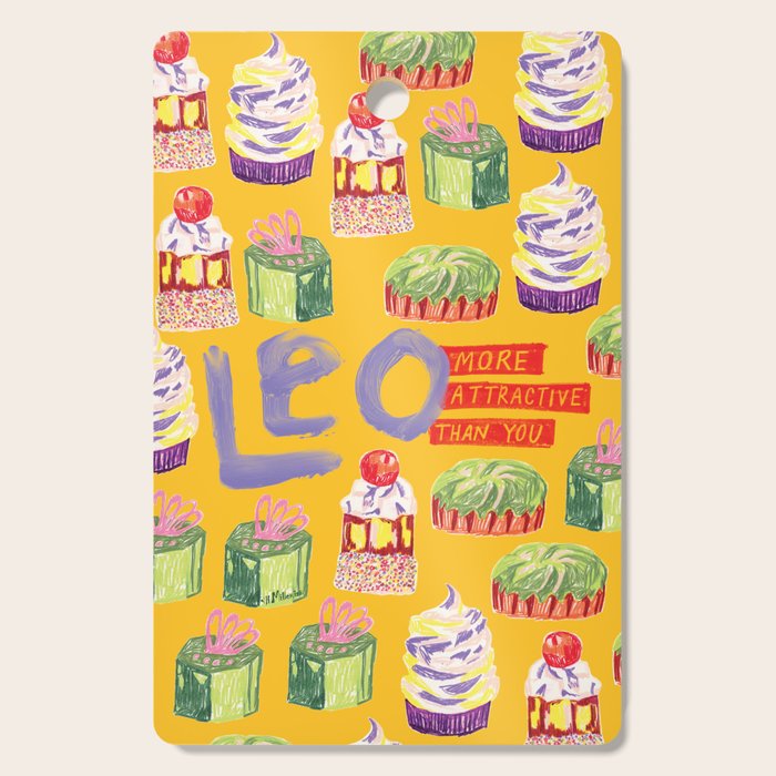 Leo Birthday Treats in Orange | Zodiac Series Cutting Board Gallery Image 1