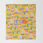 Leo Birthday Treats in Orange | Zodiac Series Throw Blanket Gallery Image 2