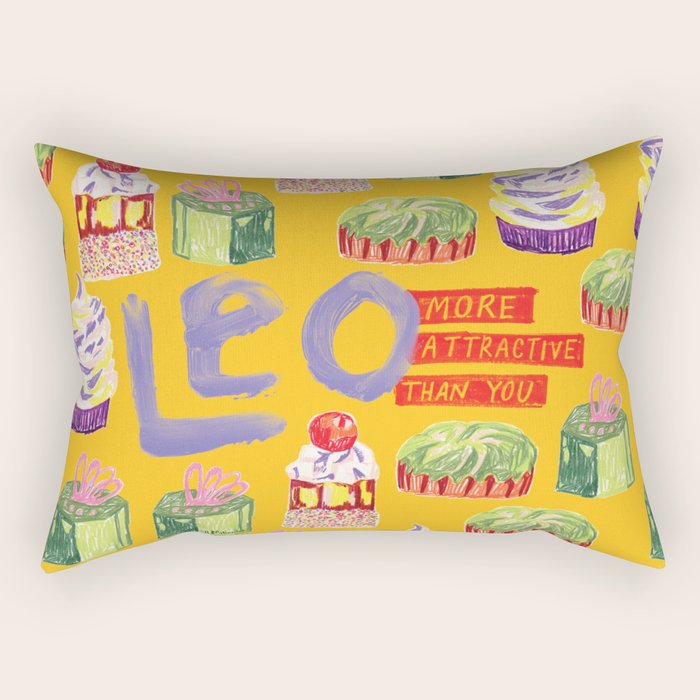 Leo Birthday Treats in Orange | Zodiac Series Rectangular Pillow Gallery Image 1