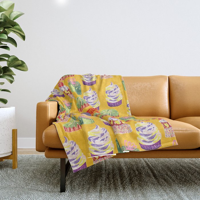 Leo Birthday Treats in Orange | Zodiac Series Throw Blanket Gallery Image 1