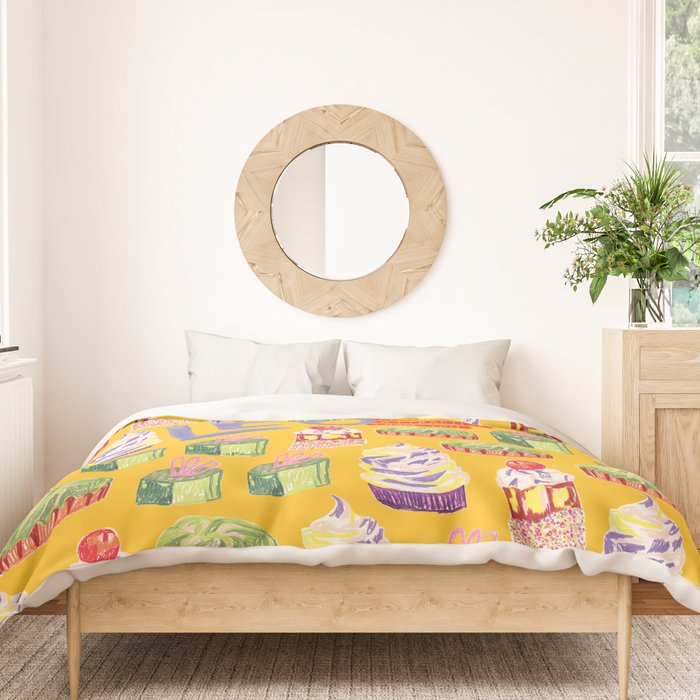 Leo Birthday Treats in Orange | Zodiac Series Duvet Cover Gallery Image 3