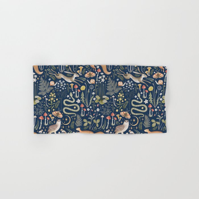 Enchanted Magical Midnight Forest Animals Bath Towel Gallery Image 1