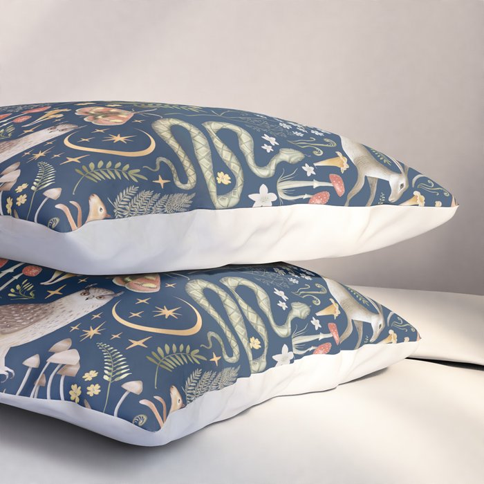 Enchanted Magical Midnight Forest Animals Pillow Sham Gallery Image 3
