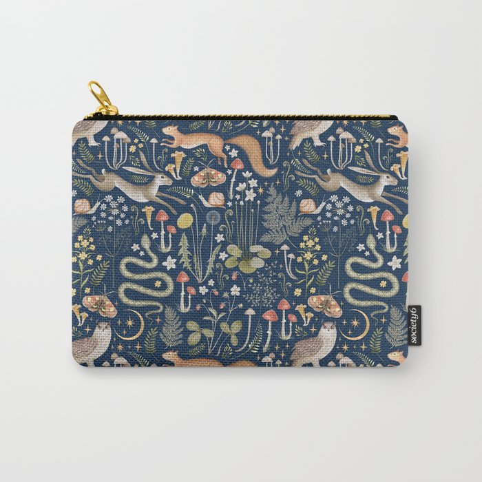 Enchanted Magical Midnight Forest Animals Carry All Pouch Gallery Image 1