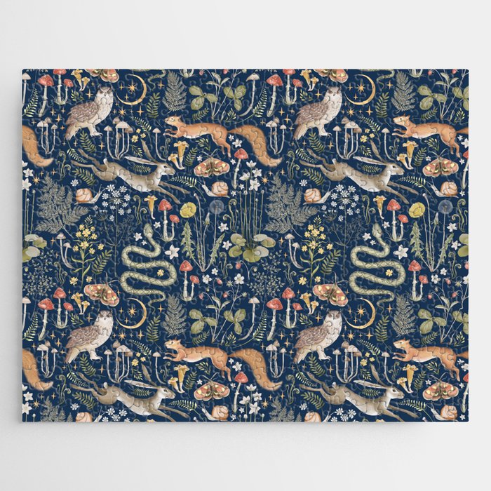 Enchanted Magical Midnight Forest Animals Jigsaw Puzzle Gallery Image 1