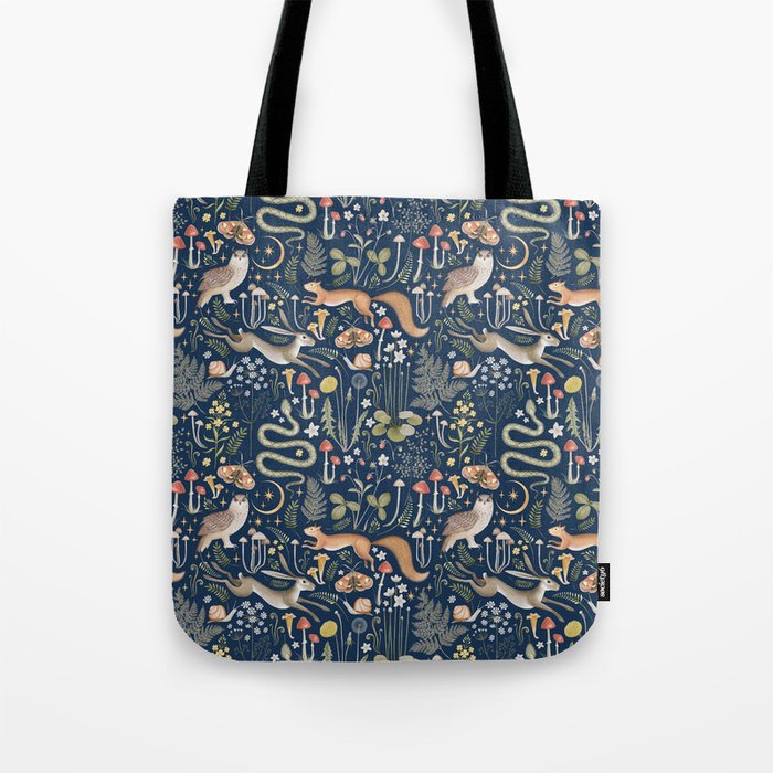 Enchanted Magical Midnight Forest Animals Tote Bag Gallery Image 1