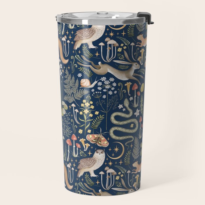 Enchanted Magical Midnight Forest Animals Travel Mug Gallery Image 2