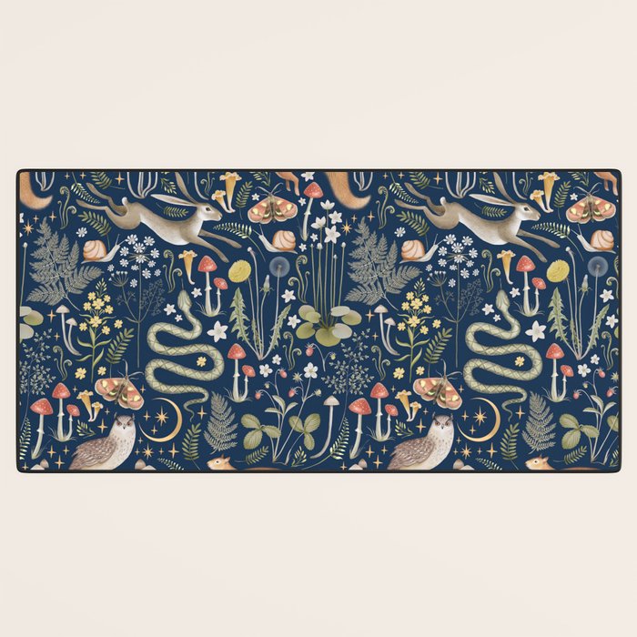 Enchanted Magical Midnight Forest Animals Desk Mat Gallery Image 3