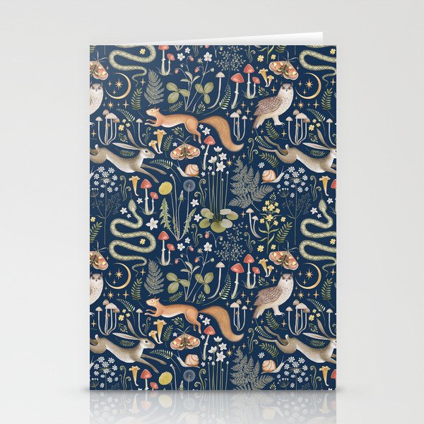 Enchanted Magical Midnight Forest Animals Stationery Card Gallery Image 2