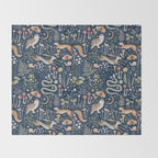 Enchanted Magical Midnight Forest Animals Throw Blanket Gallery Image 2